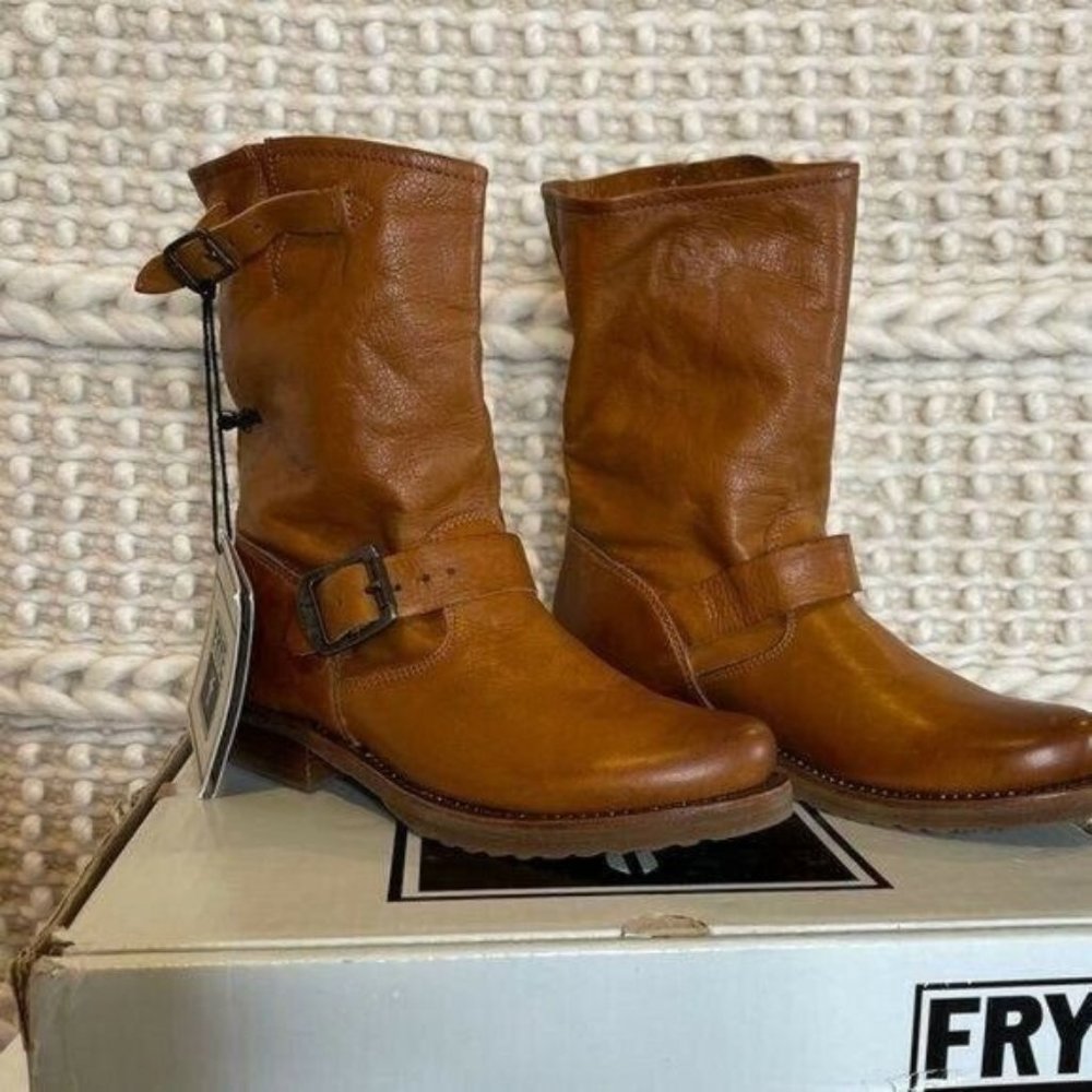 Frye Cognac " Whiskey" Short Leather Boots Size 6.5